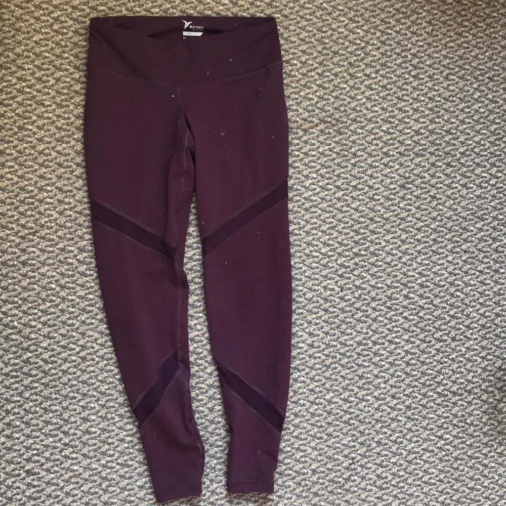 Maroon mesh leggings 7/8 length